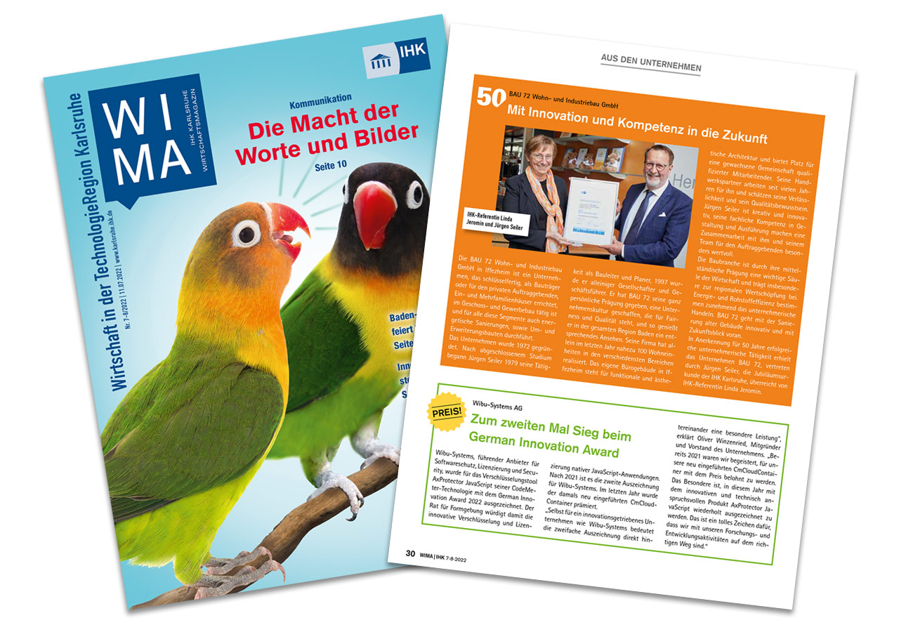 WIMA – Wirtschaftsmagazin der IHK Karlsruhe, Ausgabe Juli 2022